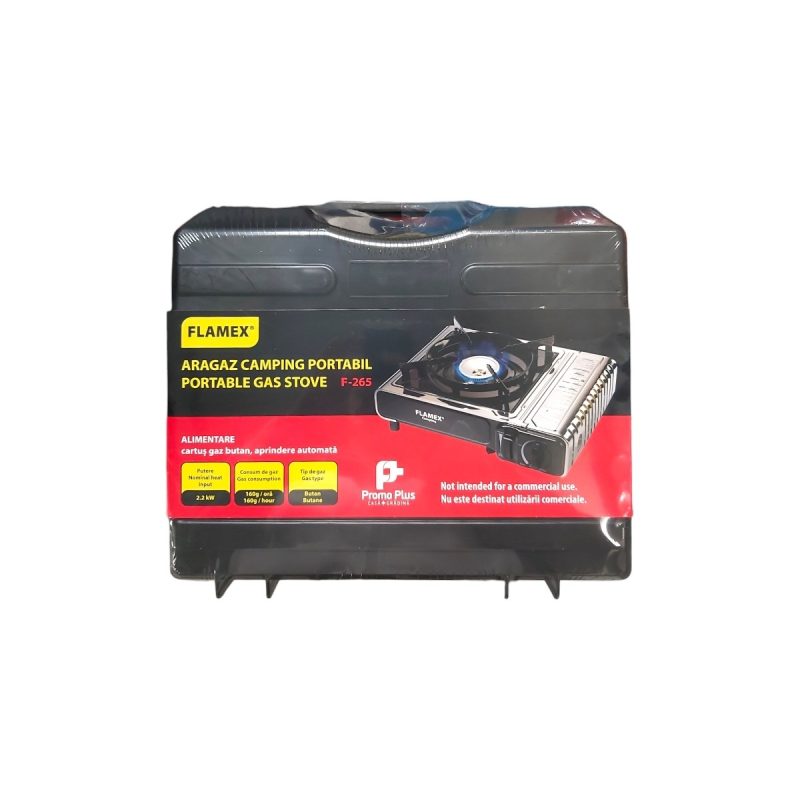 Aragaz Portabil Camping, carcasa Inox, Flamex TS265 - imagine 3